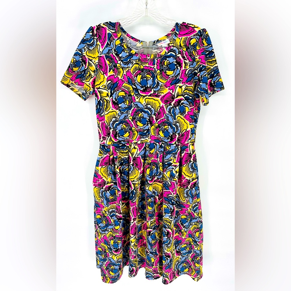 LuLaRoe Amelia Floral Print Women’s Dress - Size L